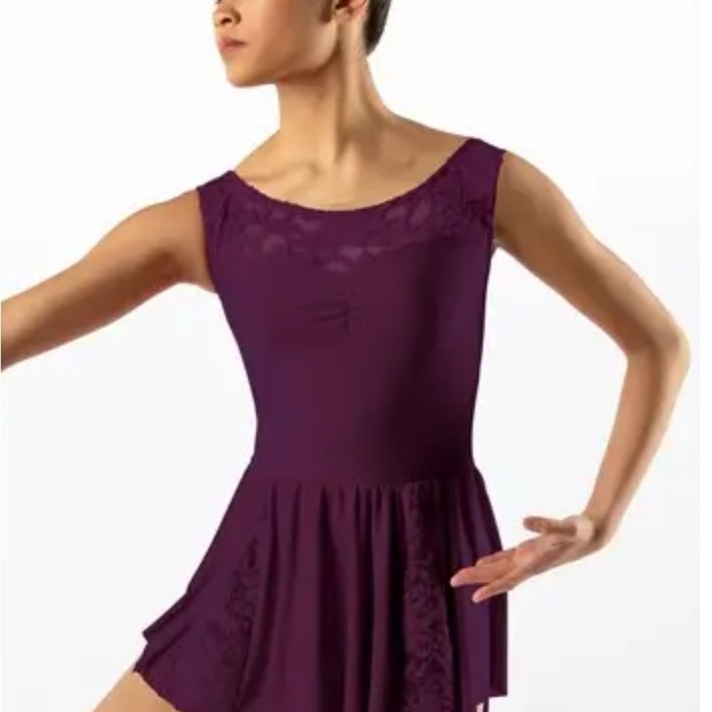 Purple Dance Leotard with Lace Detail